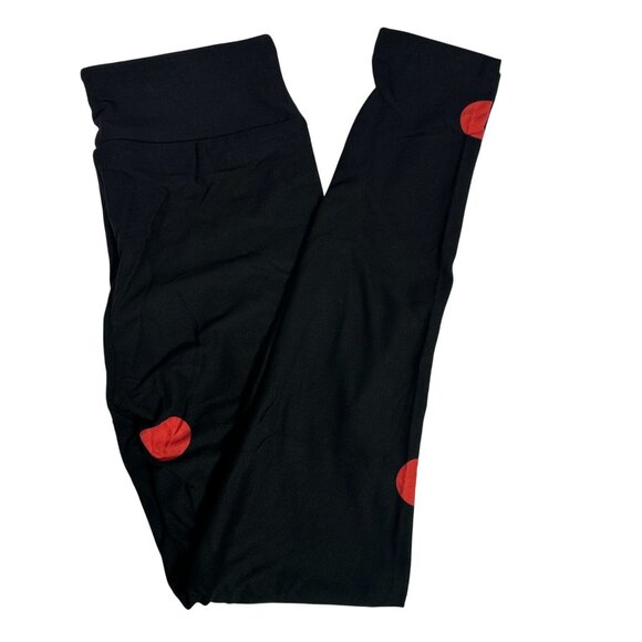 LuLaRoe Black Red Polka Dot Ladybug Costume Butter Soft New Leggings One Size OS - Picture 1 of 5